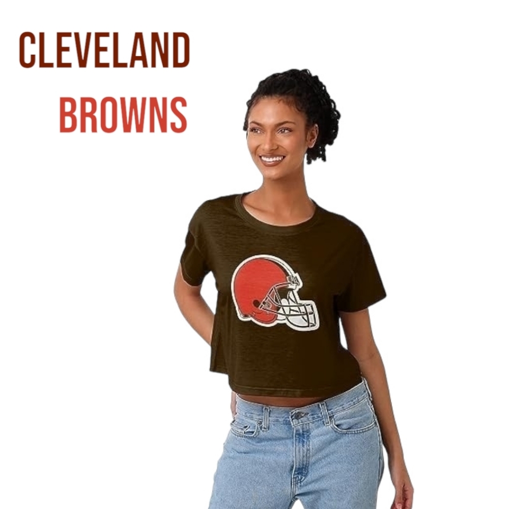 FOCO NFL Team Logo Ladies Fashion Crop Top Shirt, NWT